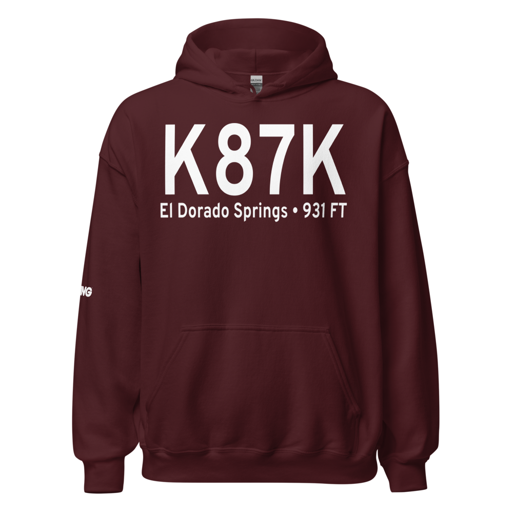 El Dorado Springs Memorial Airport (K87K) ICAO Hoodie Sweatshirt 