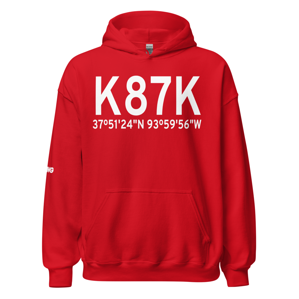 El Dorado Springs Memorial Airport (K87K) ICAO Hoodie Sweatshirt 