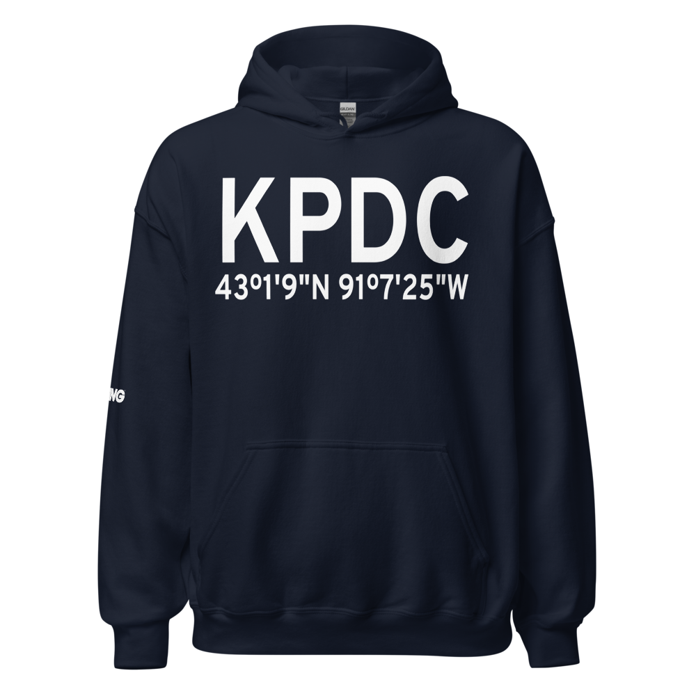 Prairie Du Chien Municipal Airport (KPDC) ICAO Hoodie Sweatshirt 
