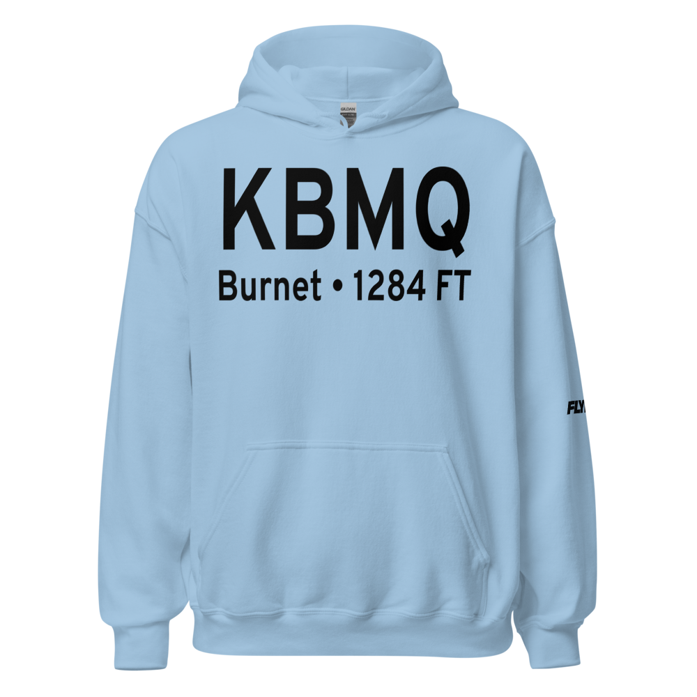 Burnet Municipal Kate Craddock Field (KBMQ) ICAO Hoodie Sweatshirt 