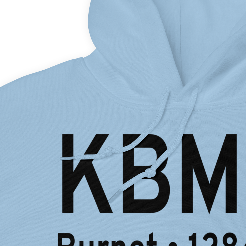 Burnet Municipal Kate Craddock Field (KBMQ) ICAO Hoodie Sweatshirt 