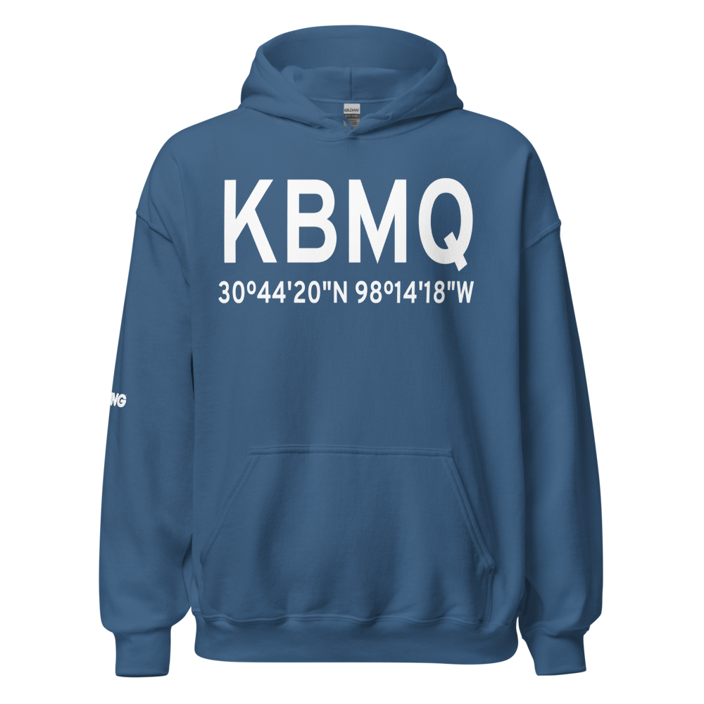 Burnet Municipal Kate Craddock Field (KBMQ) ICAO Hoodie Sweatshirt 