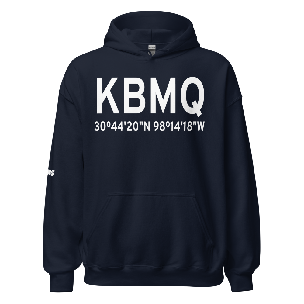 Burnet Municipal Kate Craddock Field (KBMQ) ICAO Hoodie Sweatshirt 