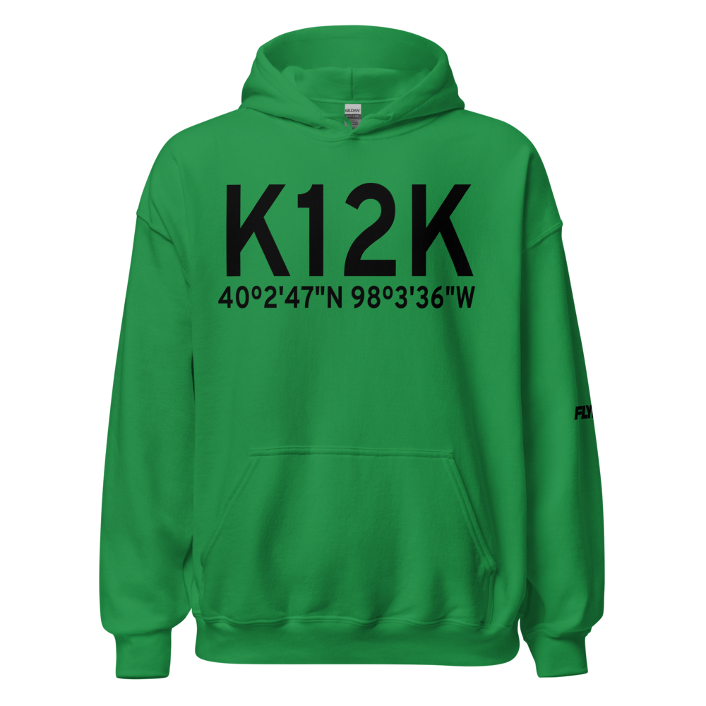 Superior Municipal Airport (K12K) ICAO Hoodie Sweatshirt 