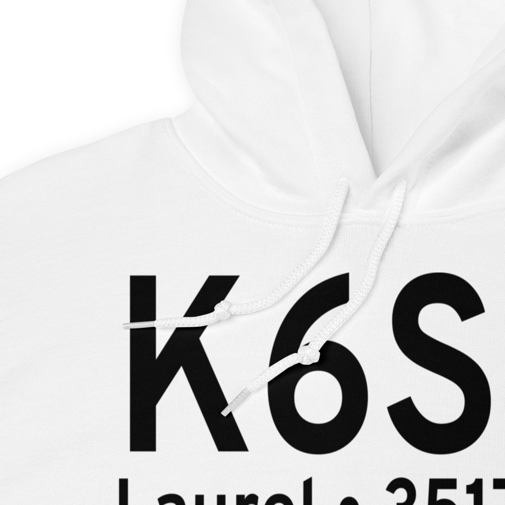 Laurel Municipal Airport (K6S8) ICAO Hoodie Sweatshirt 