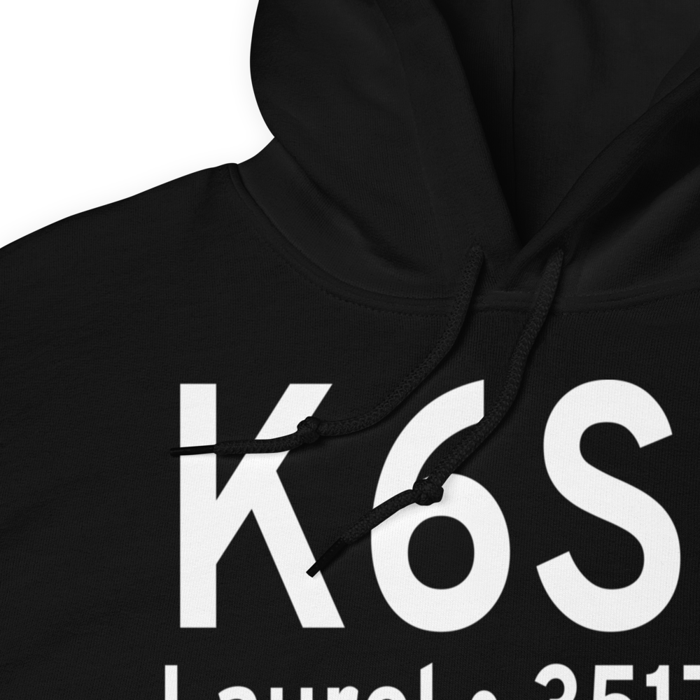 Laurel Municipal Airport (K6S8) ICAO Hoodie Sweatshirt 