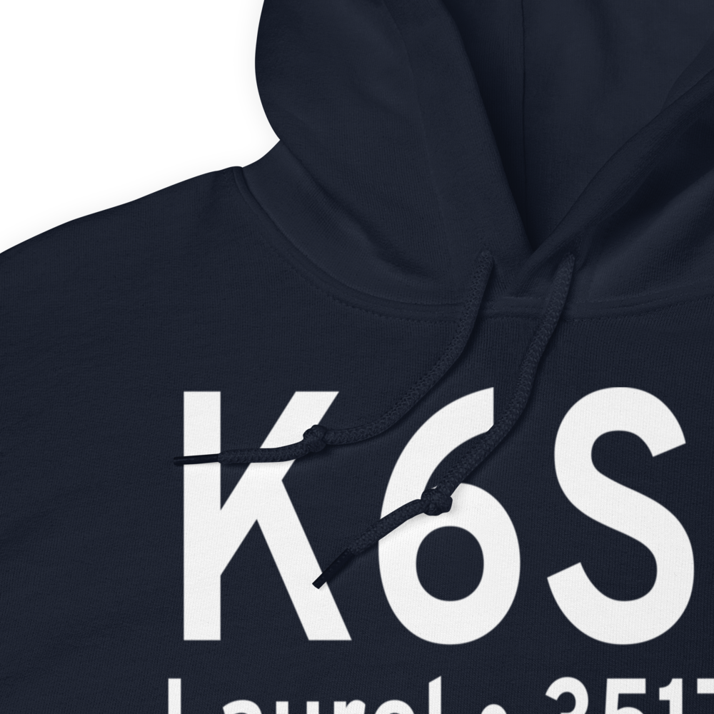 Laurel Municipal Airport (K6S8) ICAO Hoodie Sweatshirt 