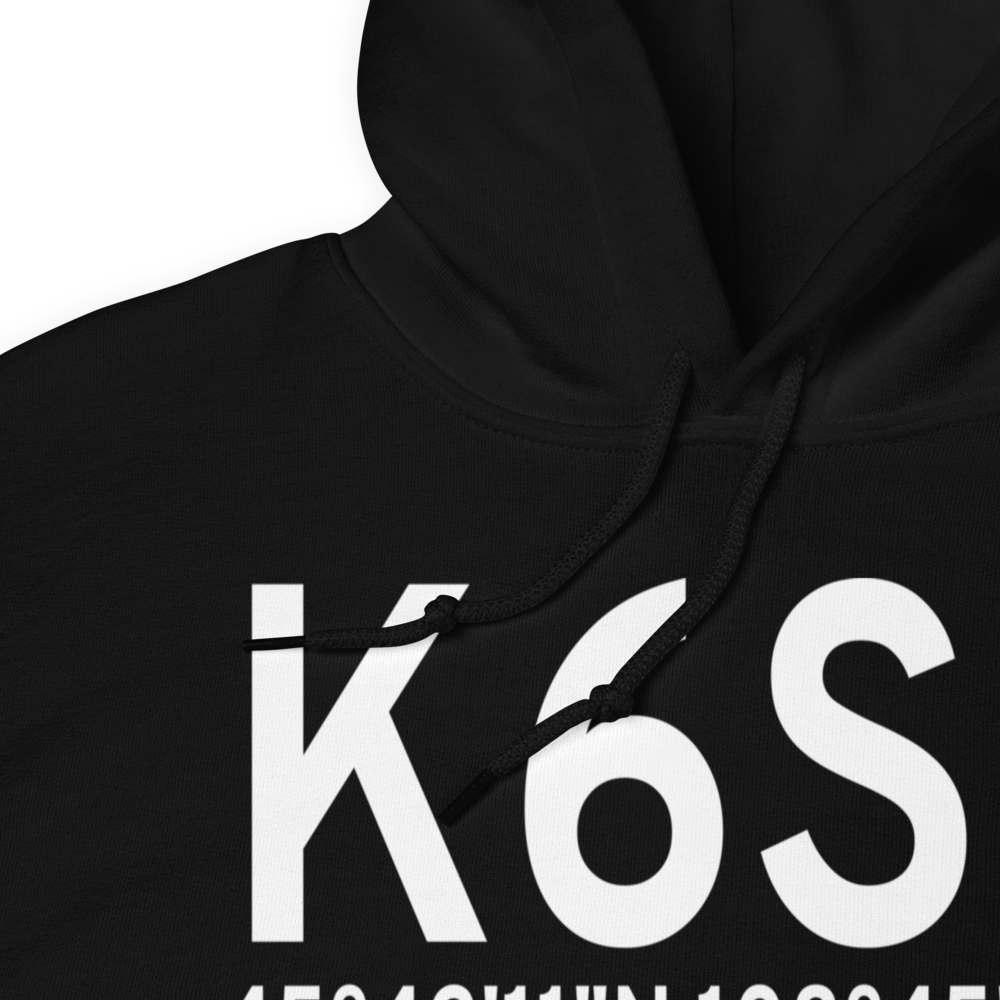 Laurel Municipal Airport (K6S8) ICAO Hoodie Sweatshirt 