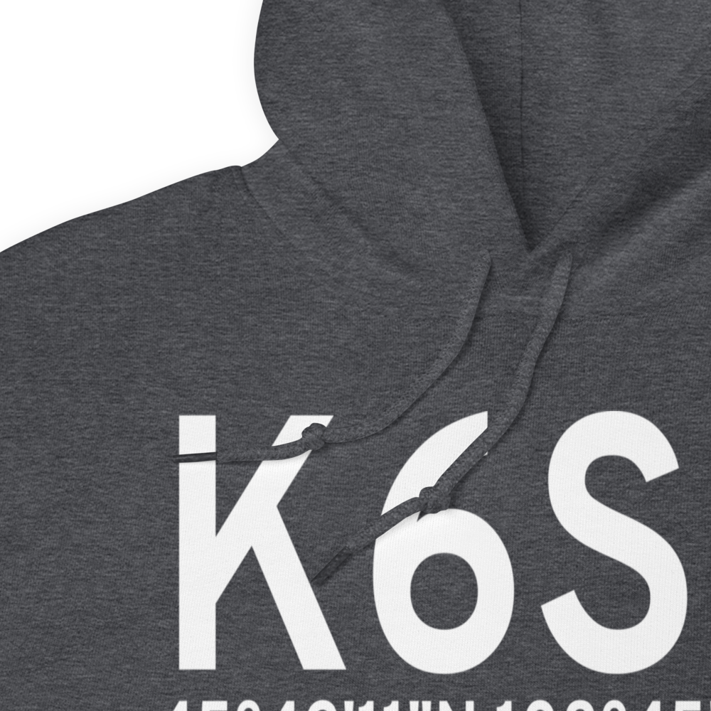 Laurel Municipal Airport (K6S8) ICAO Hoodie Sweatshirt 