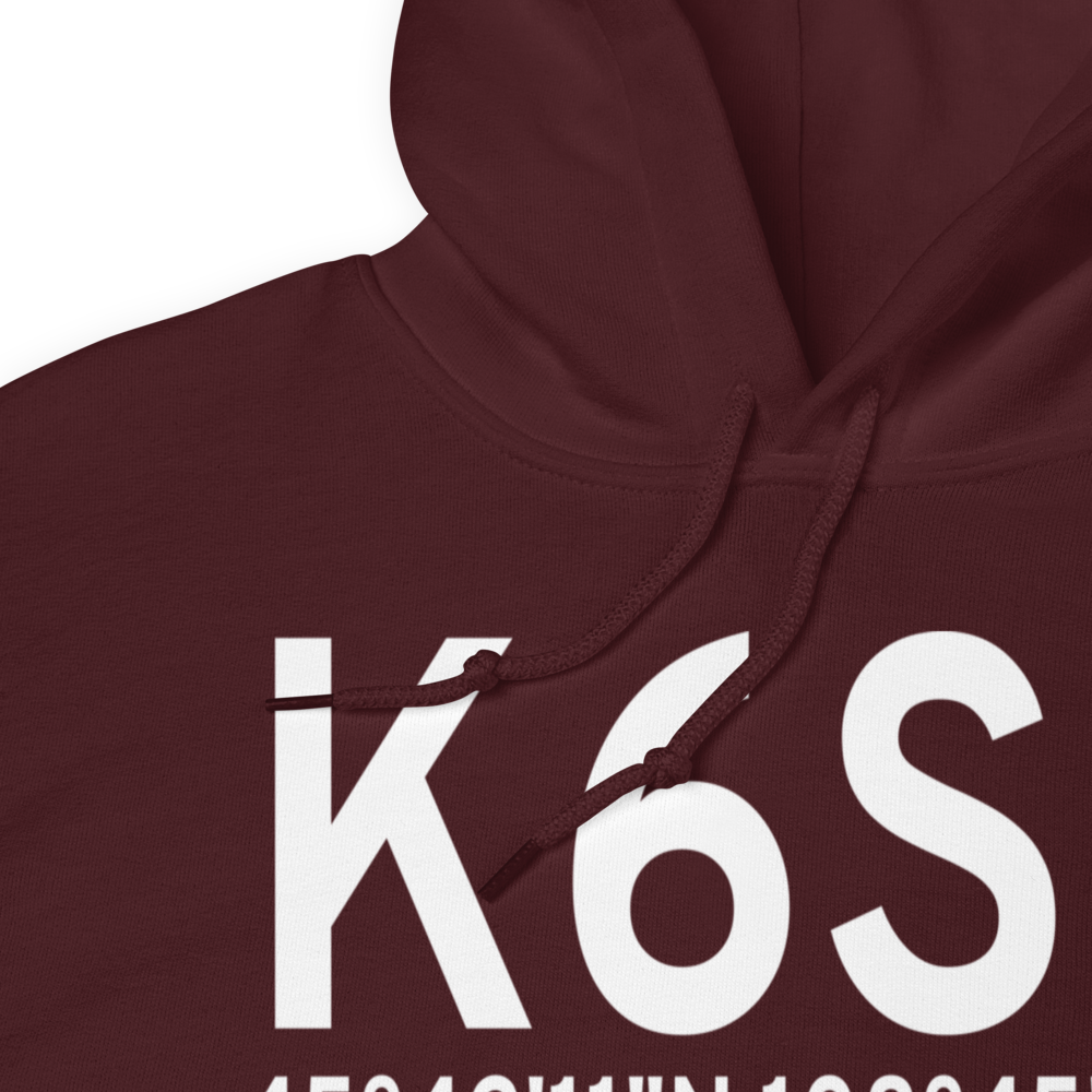 Laurel Municipal Airport (K6S8) ICAO Hoodie Sweatshirt 