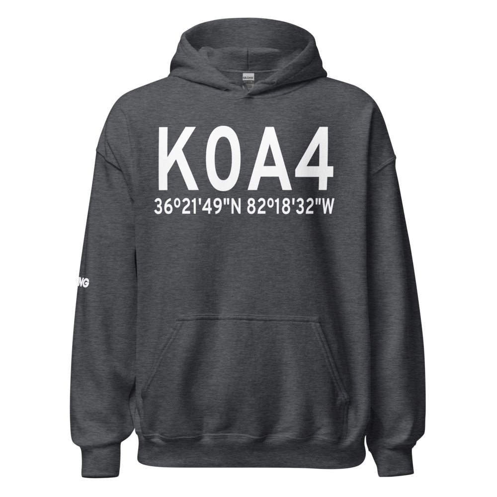 Johnson City Stolport Airport (K0A4) ICAO Hoodie Sweatshirt 