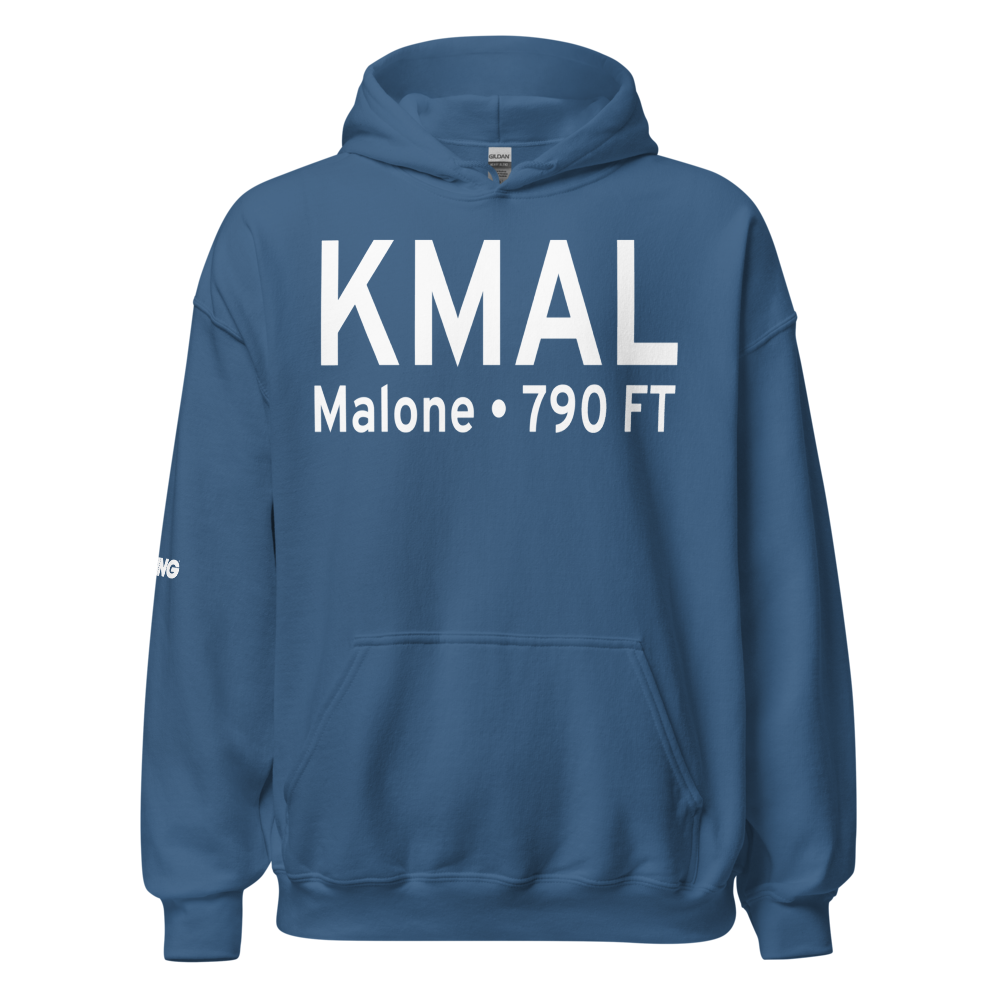 Malone Dufort Airport (KMAL) ICAO Hoodie Sweatshirt 