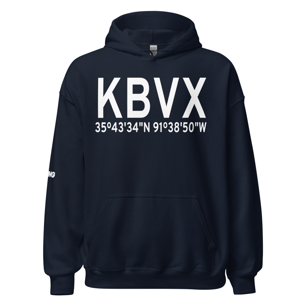 Batesville Regional Airport (KBVX) ICAO Hoodie Sweatshirt 