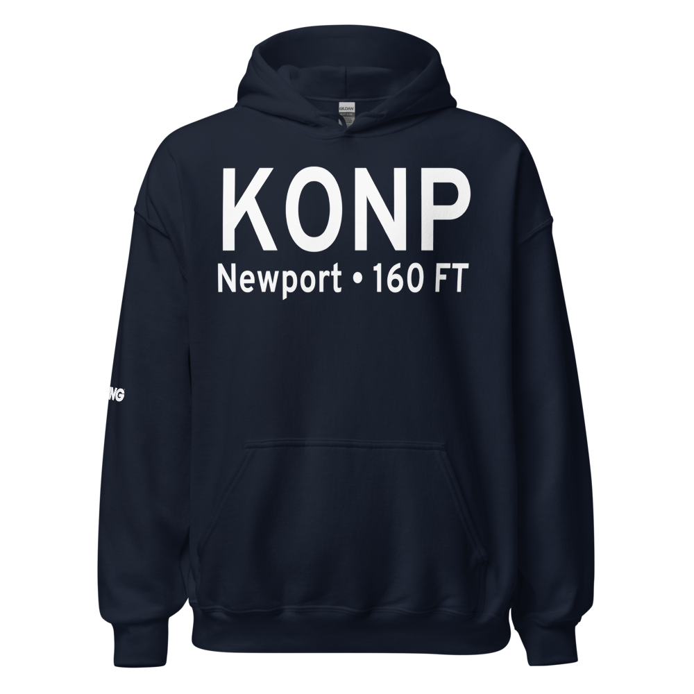Newport Municipal Airport (KONP) ICAO Hoodie Sweatshirt 