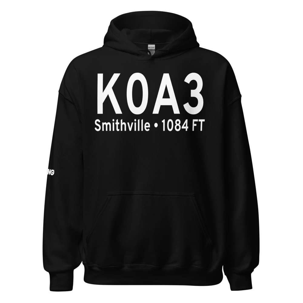Smithville Municipal Airport (K0A3) ICAO Hoodie Sweatshirt 