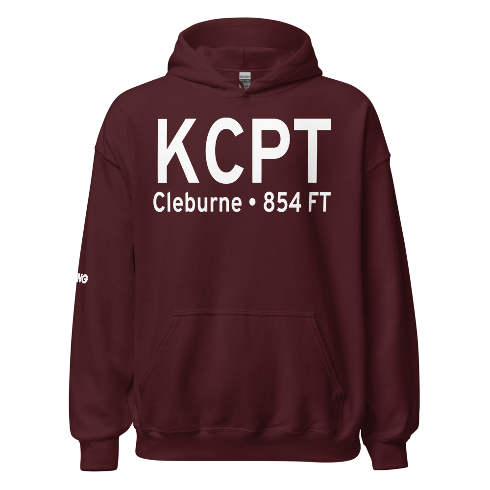 Cleburne Municipal Airport (KCPT) ICAO Hoodie Sweatshirt 