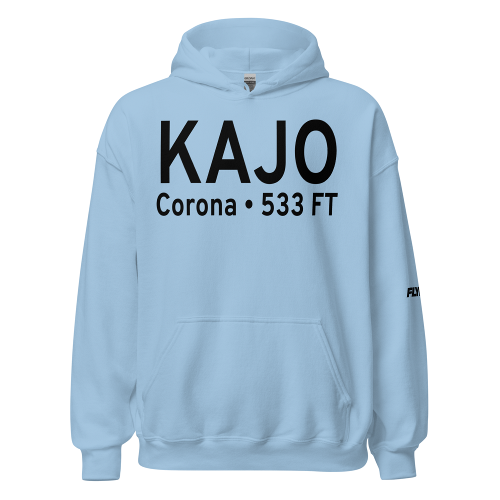 Corona Municipal Airport (KAJO) ICAO Hoodie Sweatshirt 