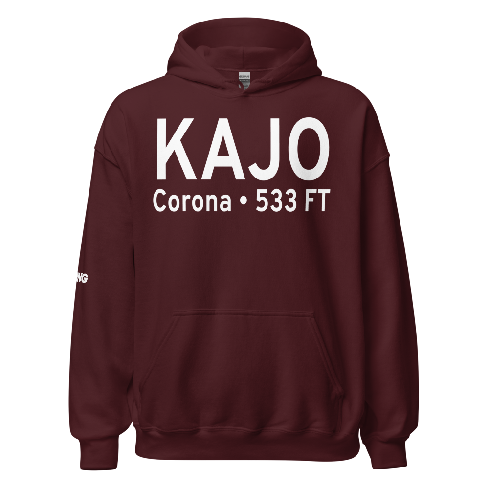 Corona Municipal Airport (KAJO) ICAO Hoodie Sweatshirt 