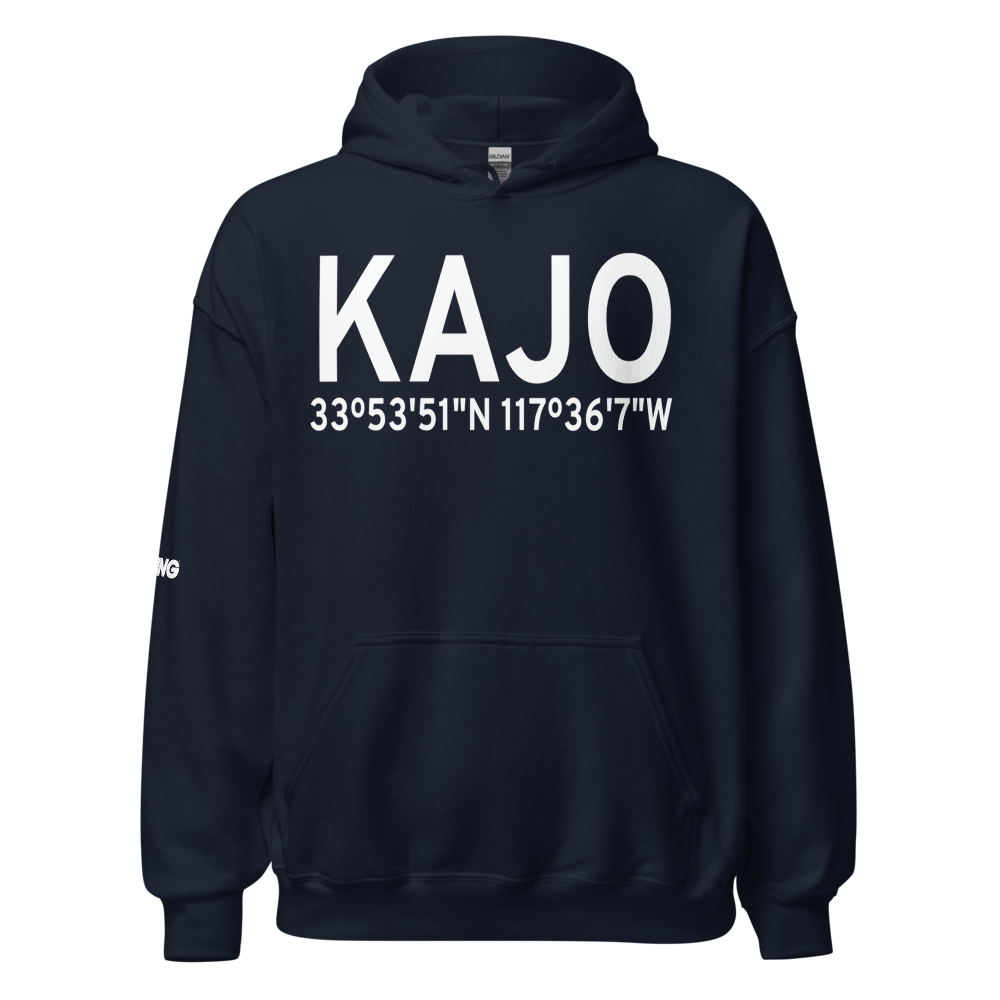 Corona Municipal Airport (KAJO) ICAO Hoodie Sweatshirt 