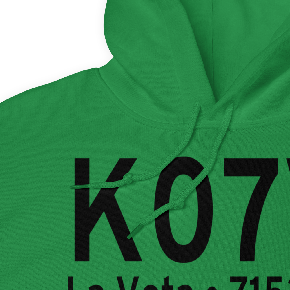 Cuchara Valley At La Veta Airport (K07V) ICAO Hoodie Sweatshirt 
