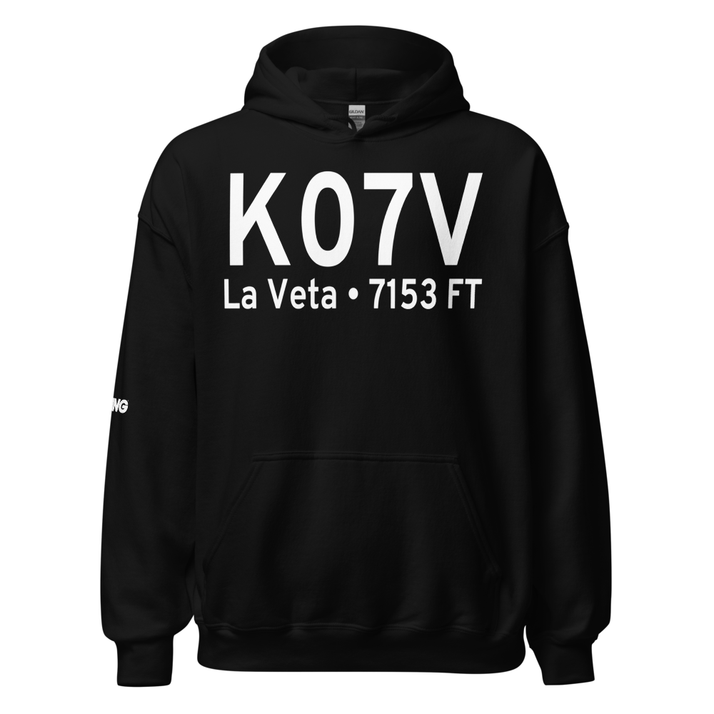 Cuchara Valley At La Veta Airport (K07V) ICAO Hoodie Sweatshirt 