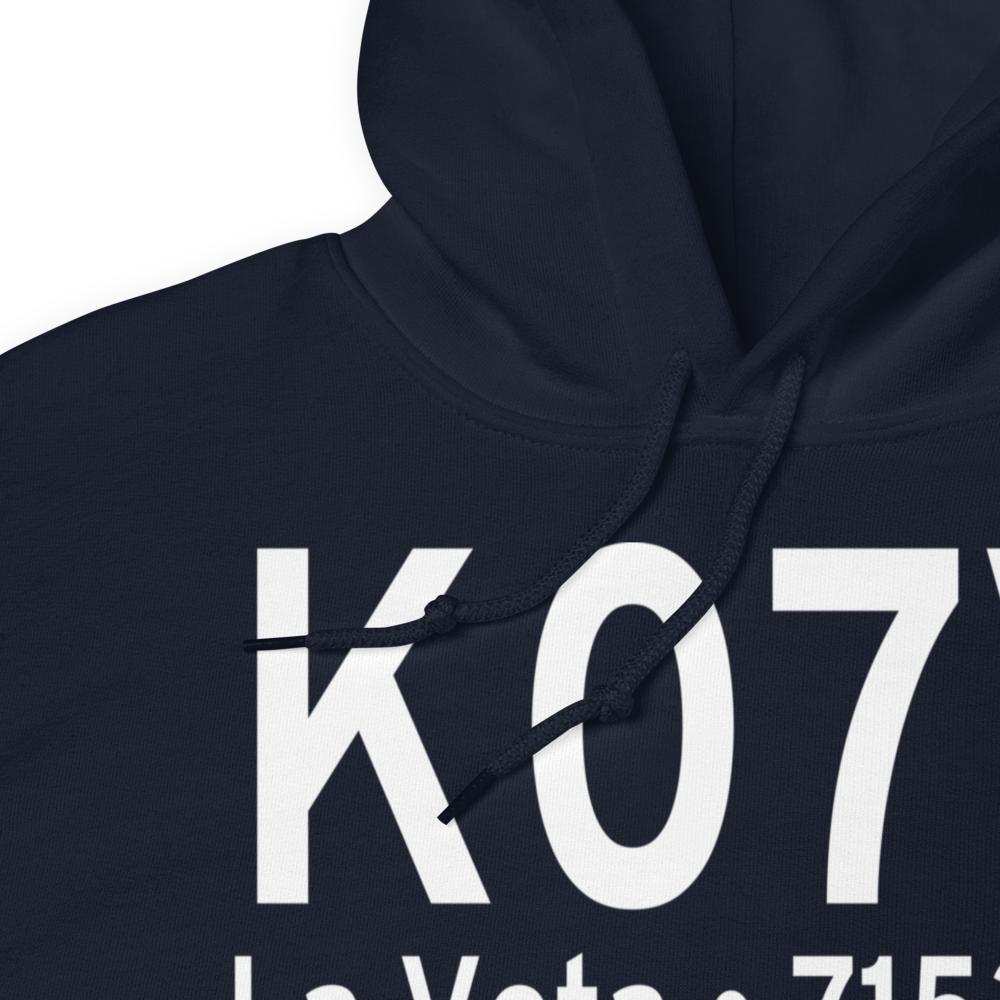 Cuchara Valley At La Veta Airport (K07V) ICAO Hoodie Sweatshirt 