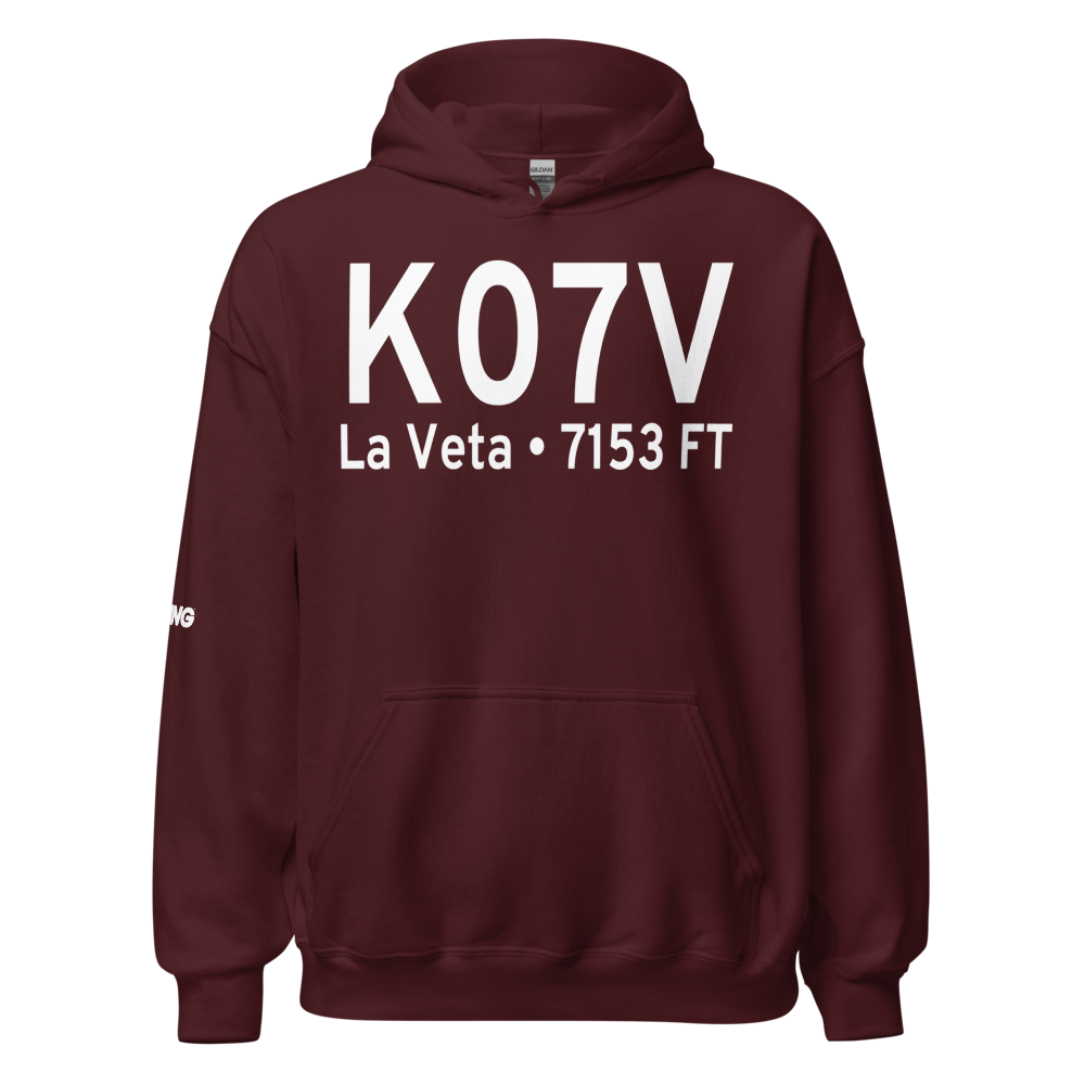 Cuchara Valley At La Veta Airport (K07V) ICAO Hoodie Sweatshirt 
