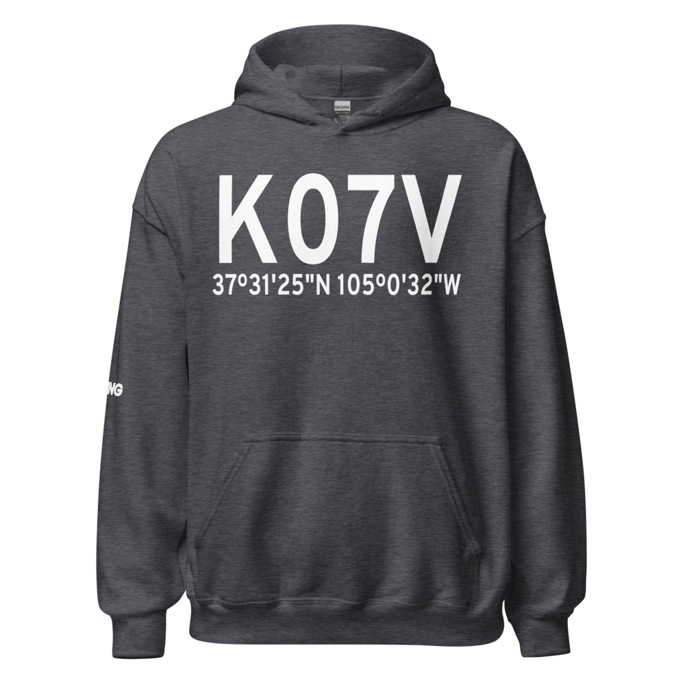 Cuchara Valley At La Veta Airport (K07V) ICAO Hoodie Sweatshirt 