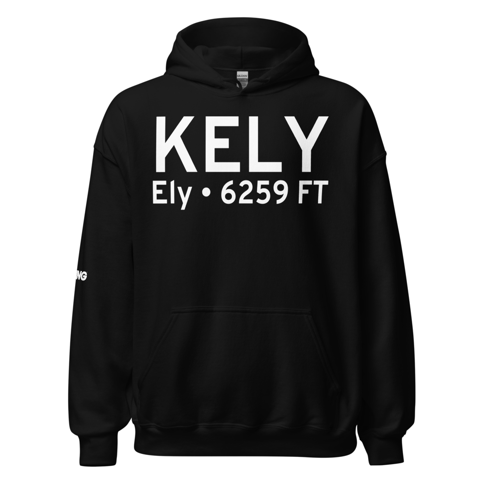Ely Airport Yelland Field (KELY) ICAO Hoodie Sweatshirt 