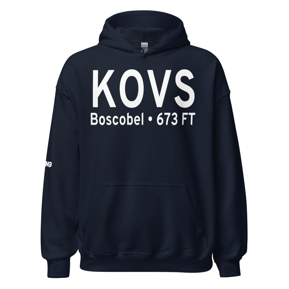 Boscobel Airport (KOVS) ICAO Hoodie Sweatshirt 