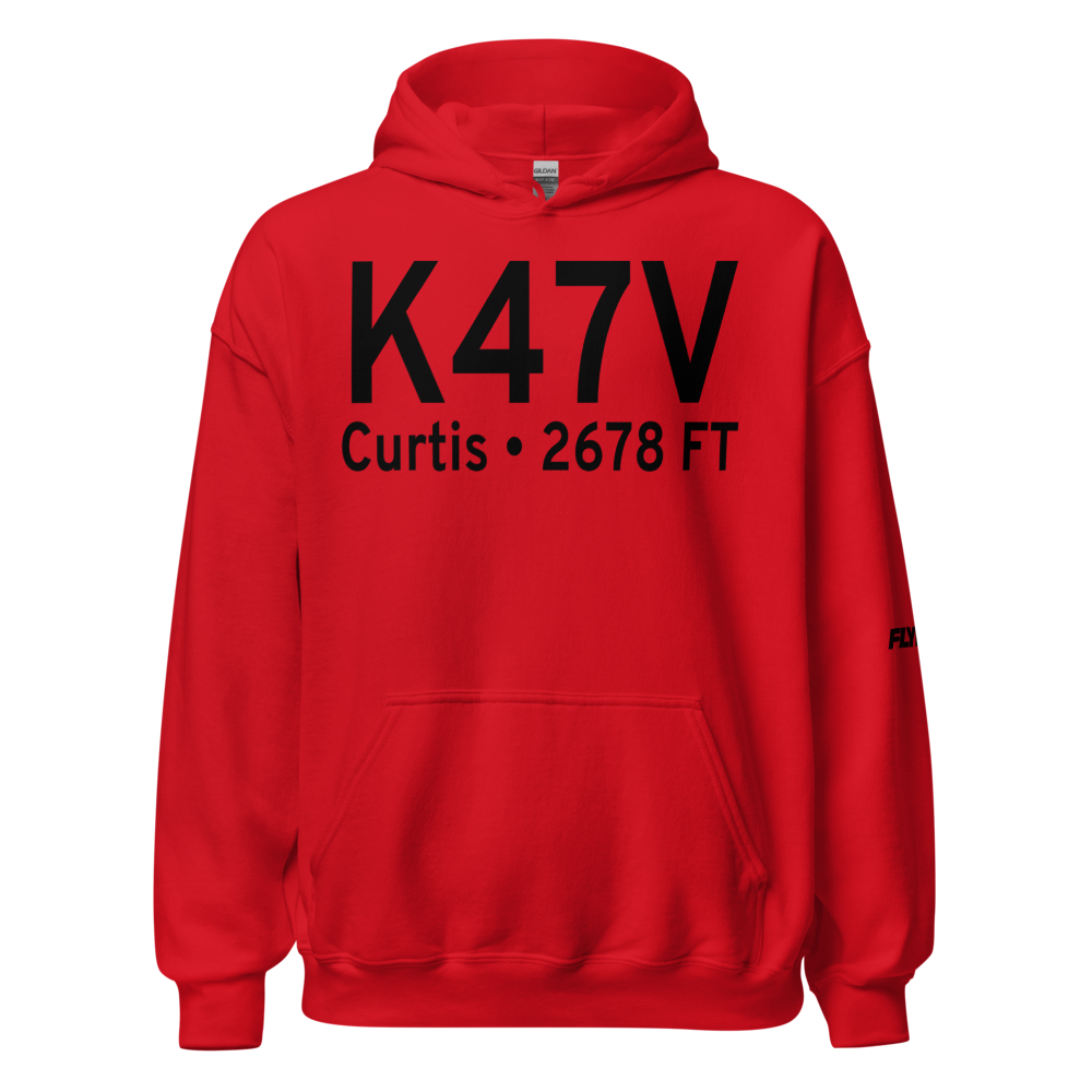 Curtis Municipal Airport (K47V) ICAO Hoodie Sweatshirt 