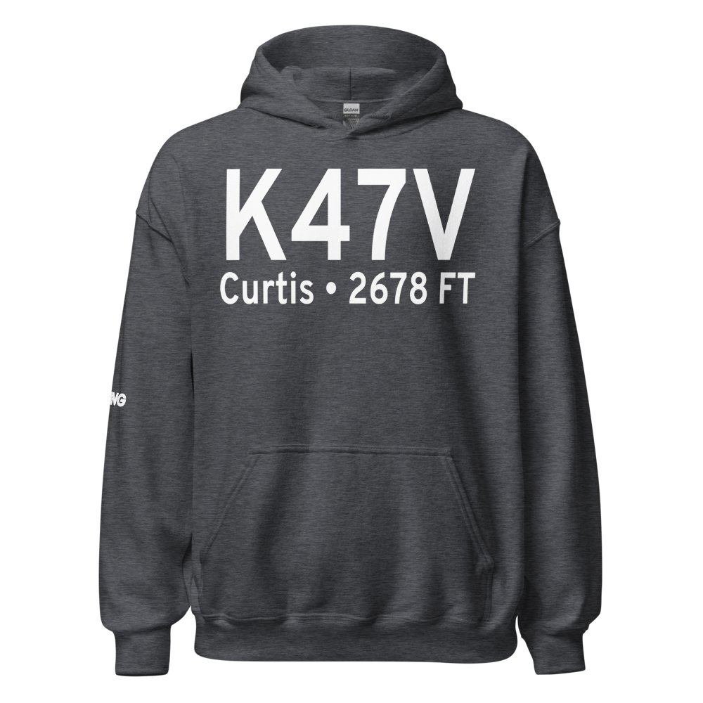 Curtis Municipal Airport (K47V) ICAO Hoodie Sweatshirt 
