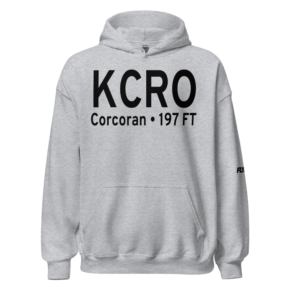 Corcoran Airport (KCRO) ICAO Hoodie Sweatshirt 