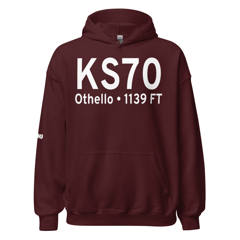 Othello Municipal Airport (KS70) ICAO Hoodie Sweatshirt 