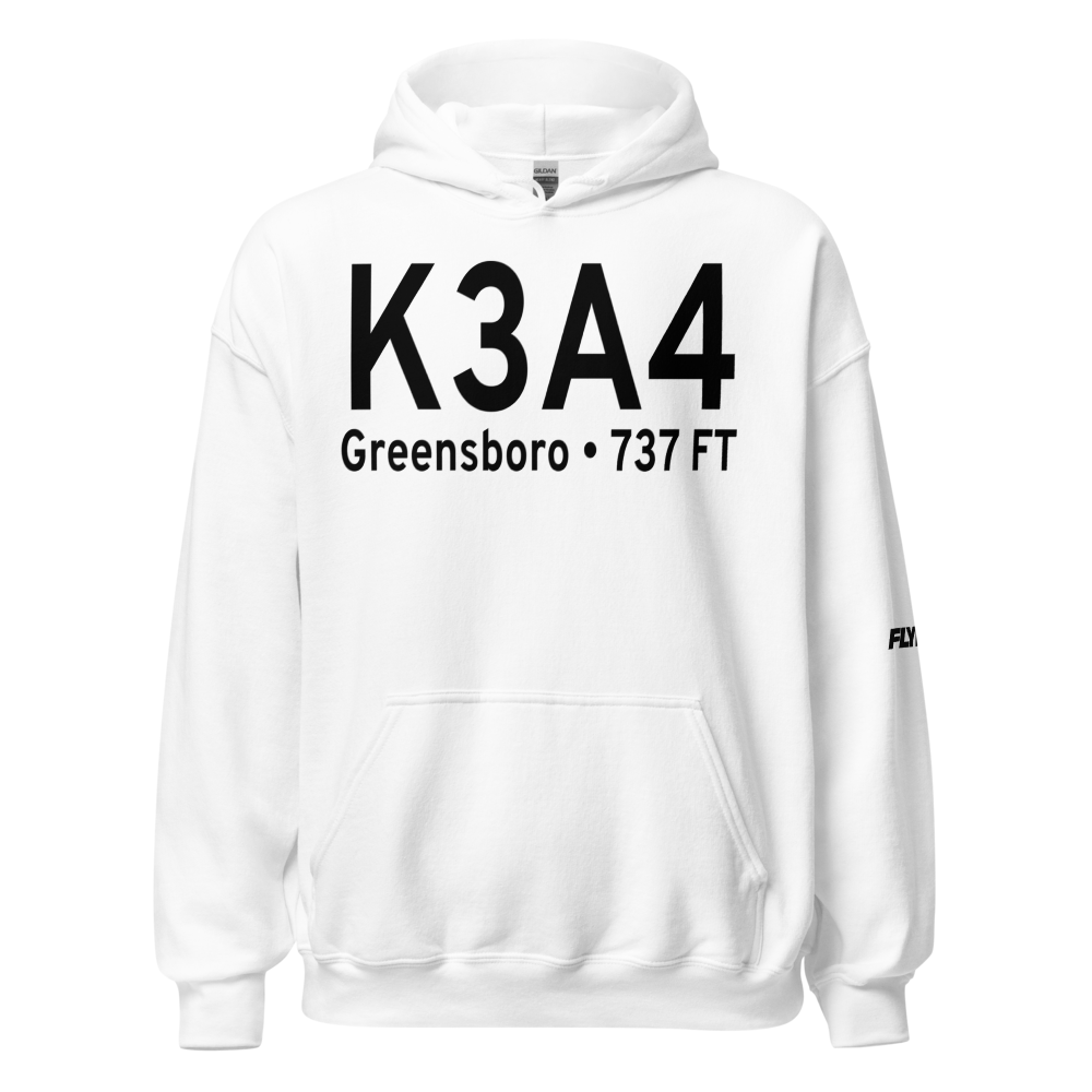 Southeast Greensboro Airport (K3A4) ICAO Hoodie Sweatshirt 