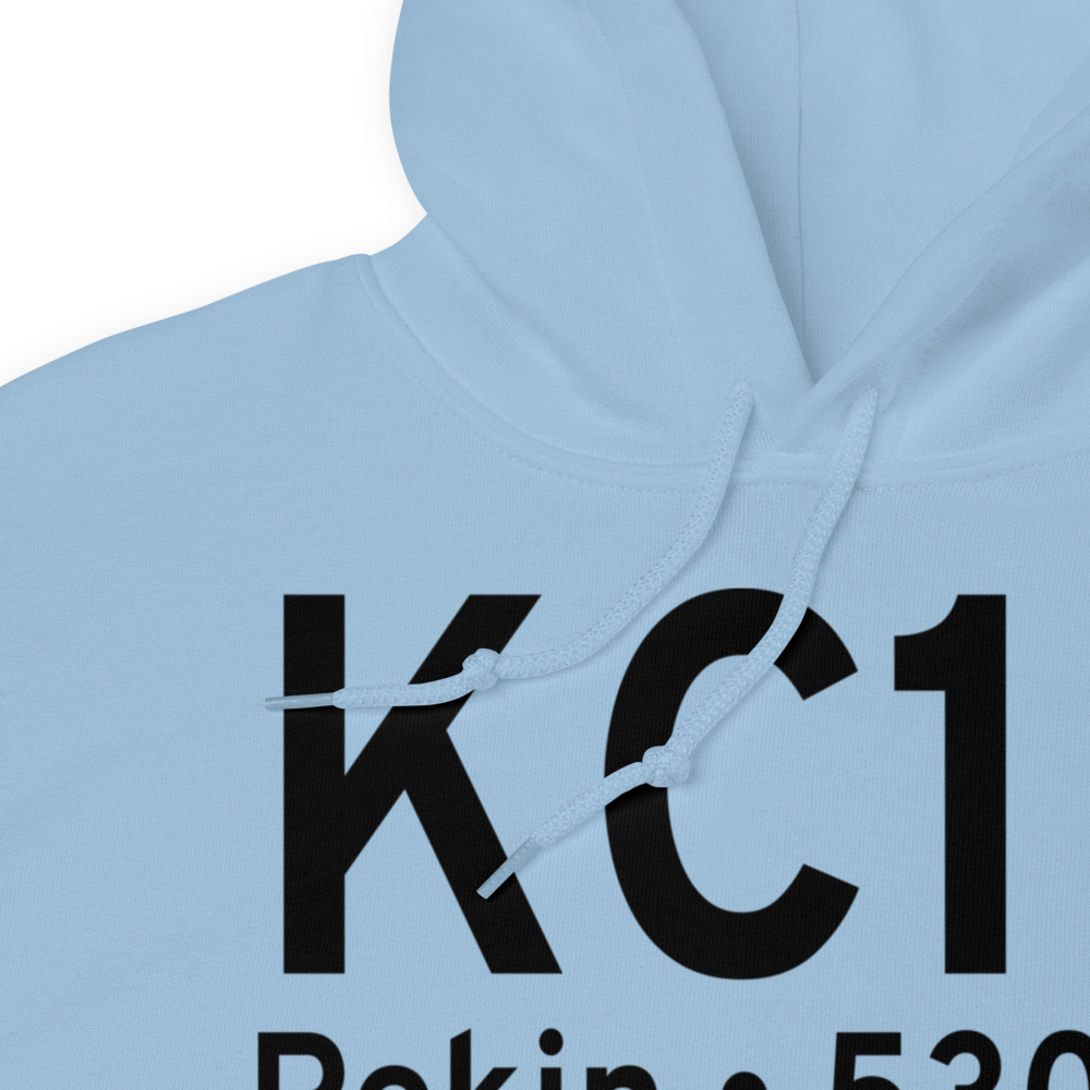 Pekin Municipal Airport (KC15) ICAO Hoodie Sweatshirt 