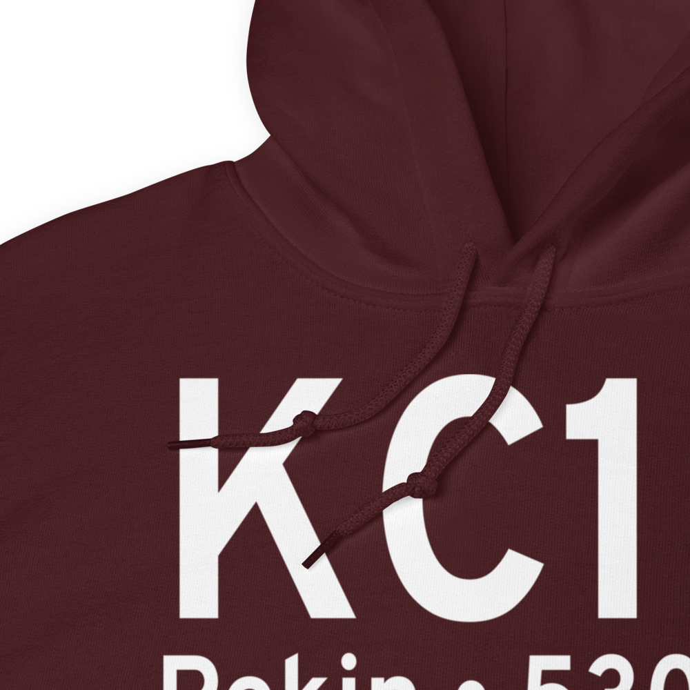 Pekin Municipal Airport (KC15) ICAO Hoodie Sweatshirt 