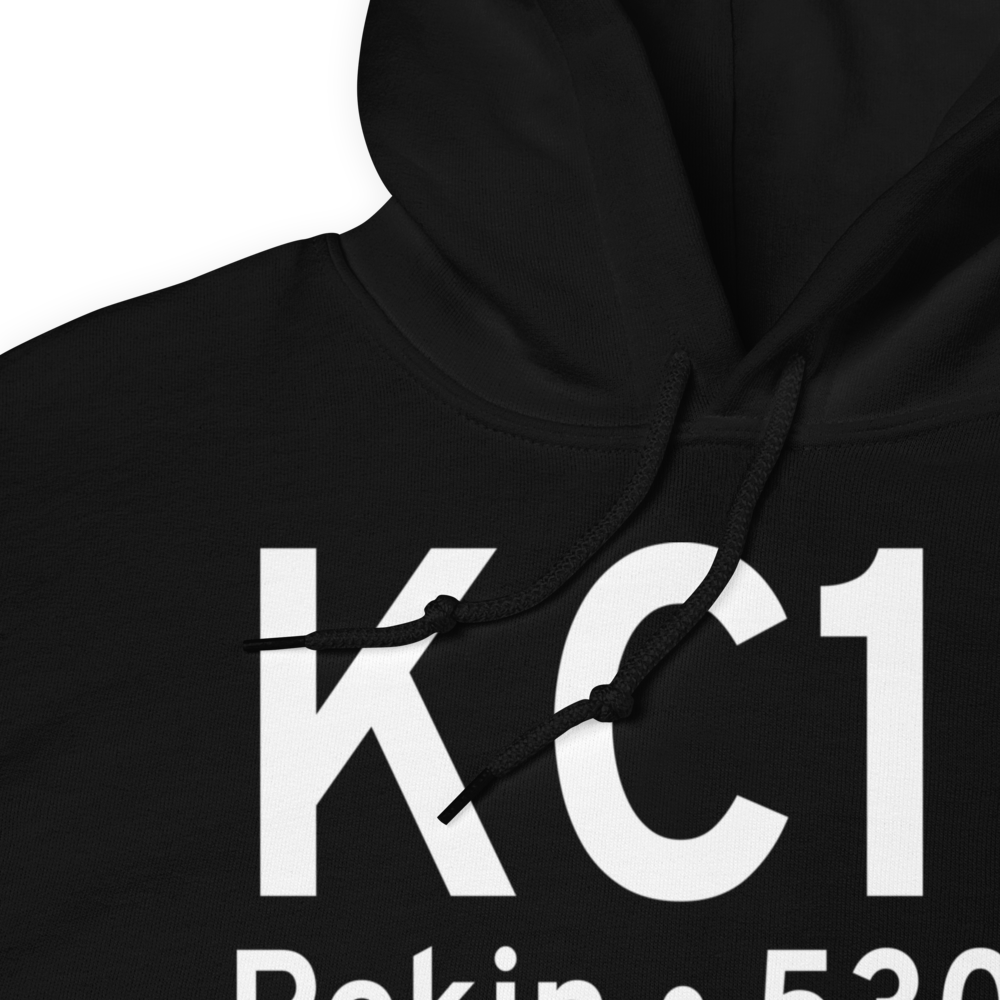 Pekin Municipal Airport (KC15) ICAO Hoodie Sweatshirt 