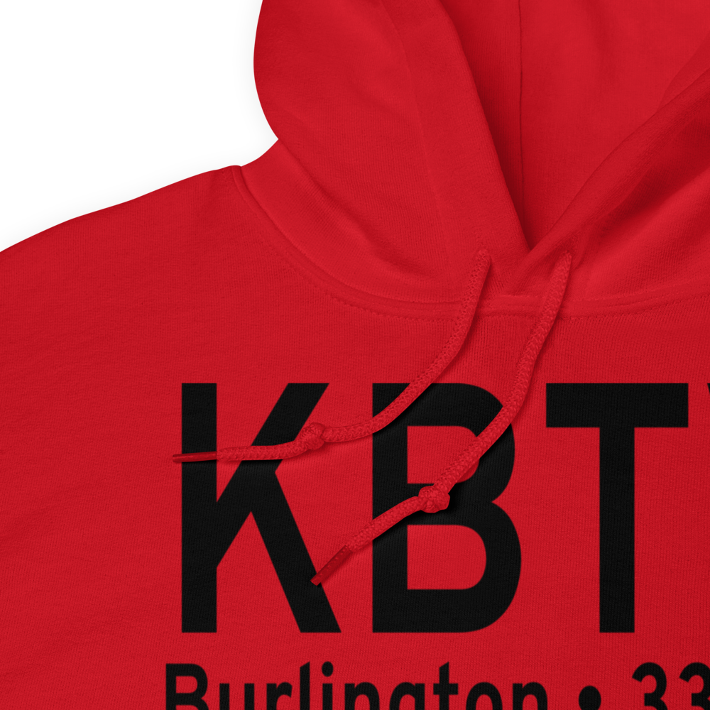 Burlington International Airport (KBTV) ICAO Hoodie Sweatshirt 