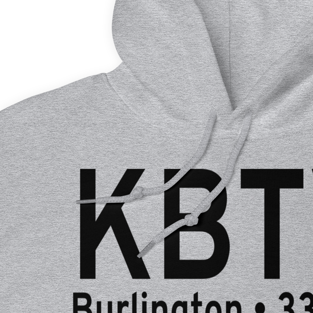 Burlington International Airport (KBTV) ICAO Hoodie Sweatshirt 