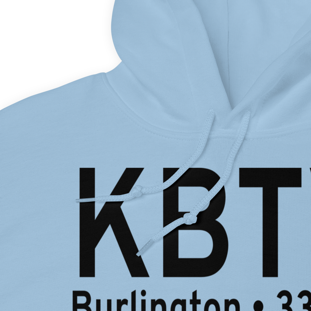 Burlington International Airport (KBTV) ICAO Hoodie Sweatshirt 