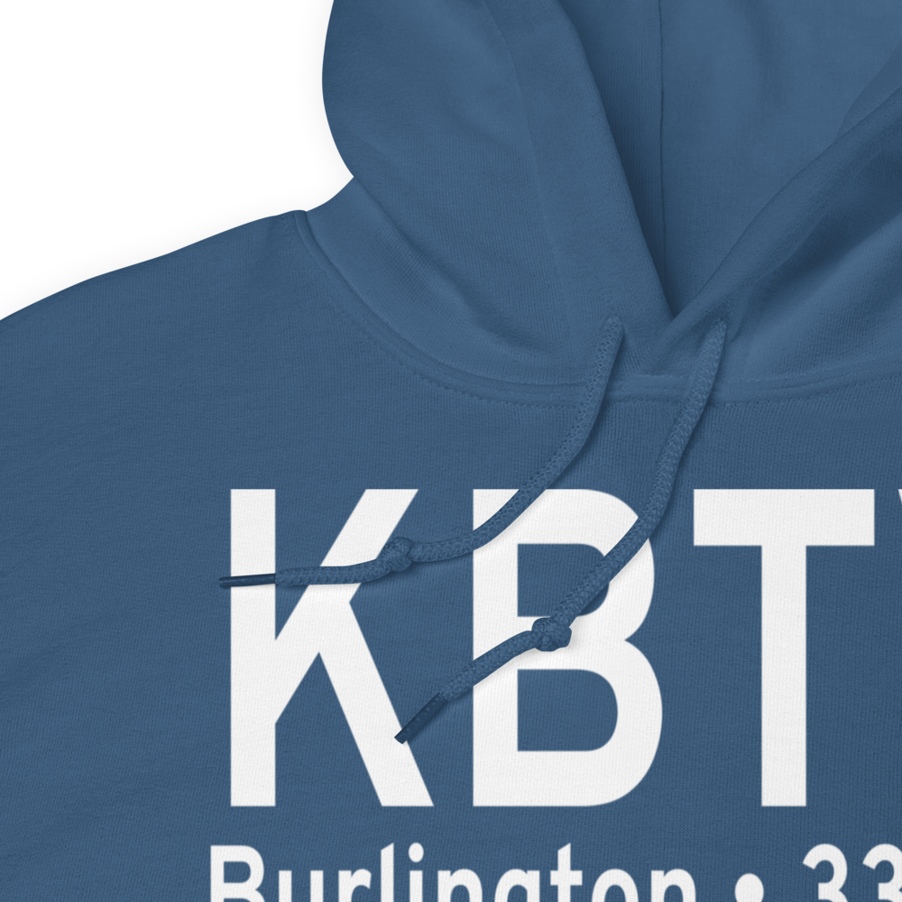 Burlington International Airport (KBTV) ICAO Hoodie Sweatshirt 