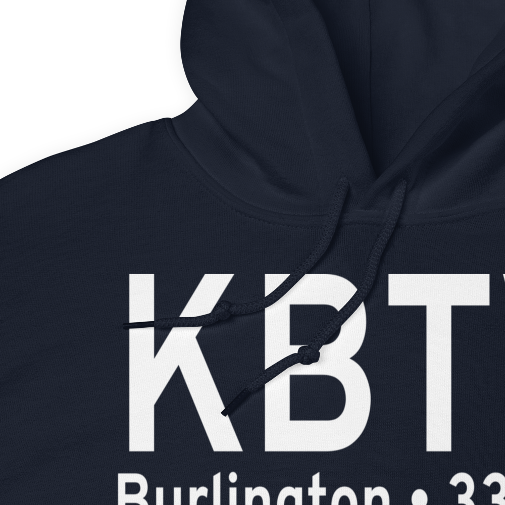 Burlington International Airport (KBTV) ICAO Hoodie Sweatshirt 