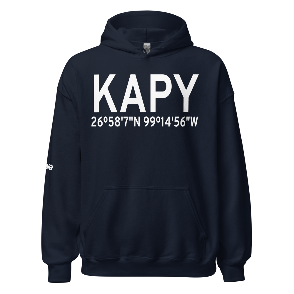 Zapata County Airport (KAPY) ICAO Hoodie Sweatshirt 