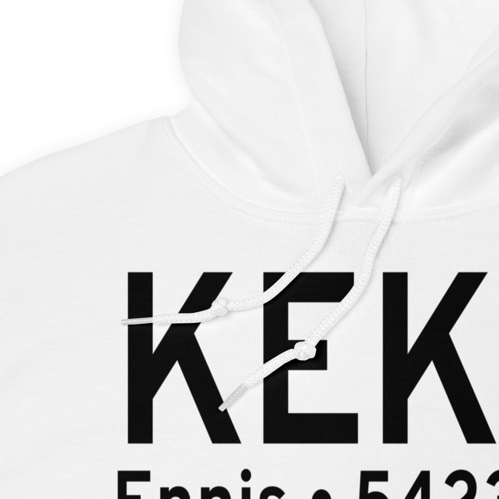 Ennis Big Sky Airport (KEKS) ICAO Hoodie Sweatshirt 