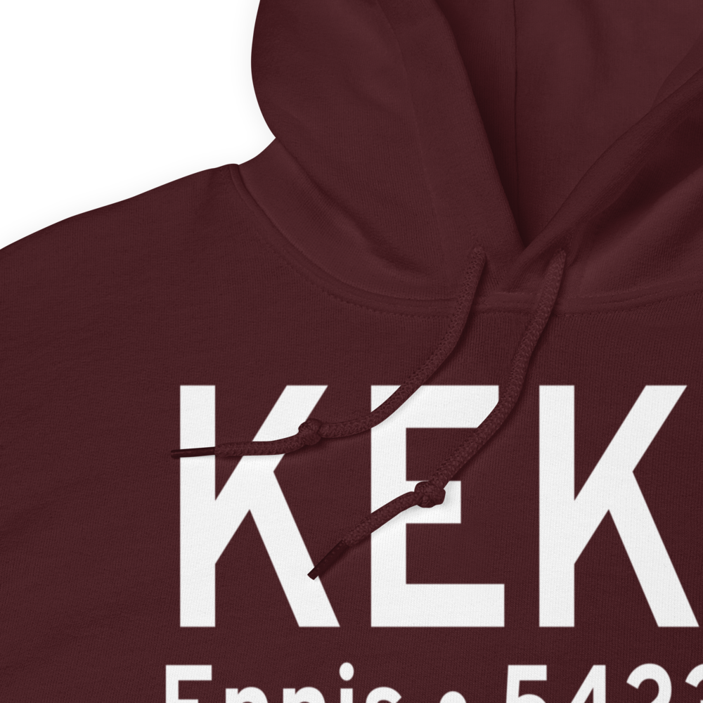 Ennis Big Sky Airport (KEKS) ICAO Hoodie Sweatshirt 