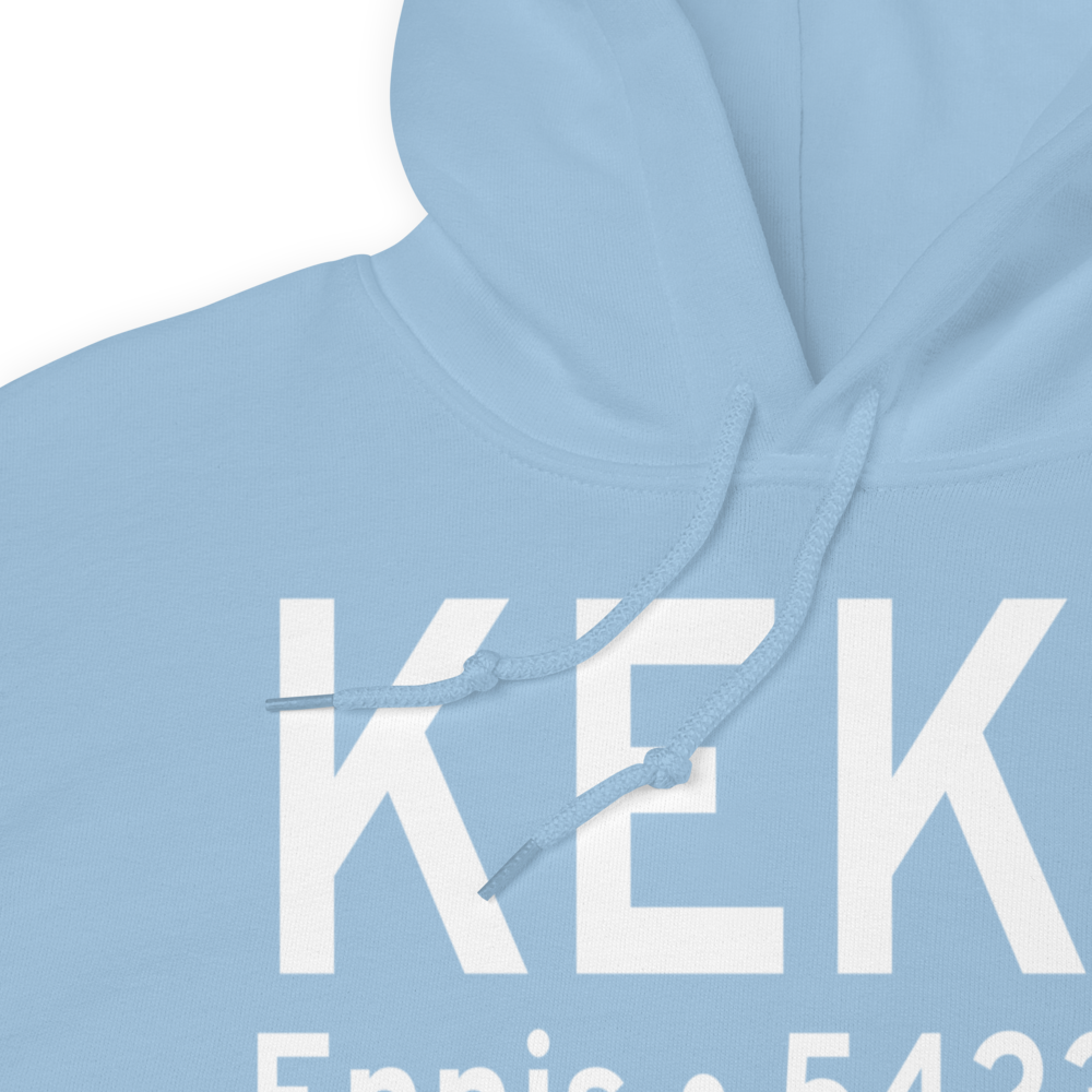 Ennis Big Sky Airport (KEKS) ICAO Hoodie Sweatshirt 