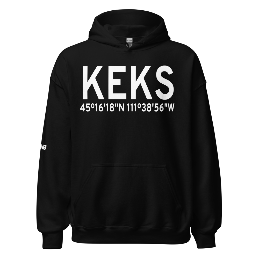 Ennis Big Sky Airport (KEKS) ICAO Hoodie Sweatshirt 