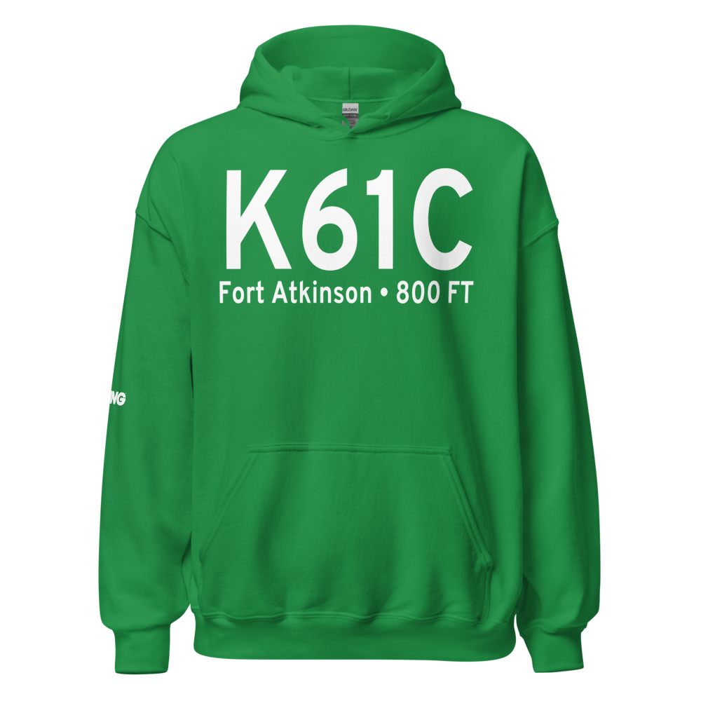 Fort Atkinson Municipal Airport (K61C) ICAO Hoodie Sweatshirt 