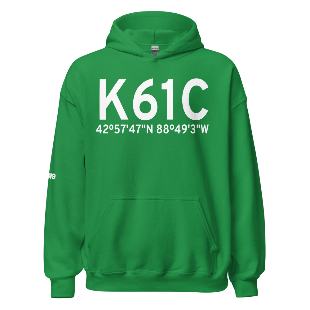 Fort Atkinson Municipal Airport (K61C) ICAO Hoodie Sweatshirt 
